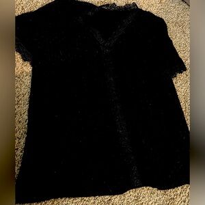 Black textured dot blouse